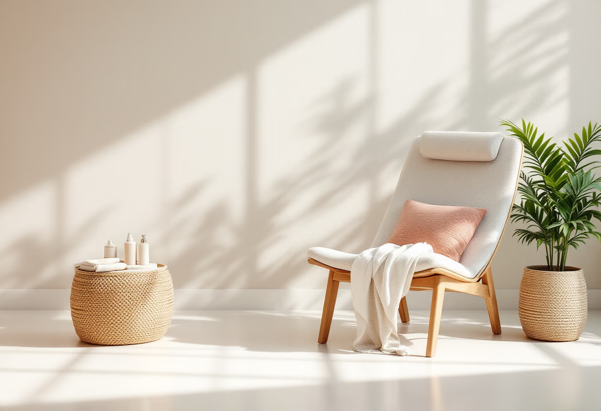 A calm and professional therapy room setting.